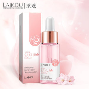 LAIKOU Sakura Face Serum Japan Skin Care Shrink Pores Remove Acne Liquid Moisturizing Face Essence Brighten Skin Serum